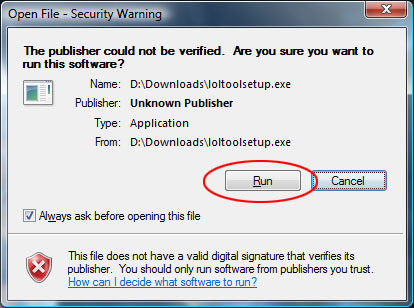 Download Security Warning